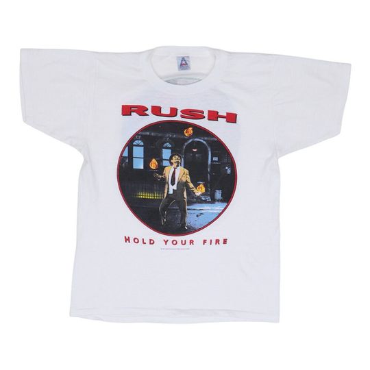 Discover Vintage 1987 Rush Hold Your Fire Tour T-Shirt