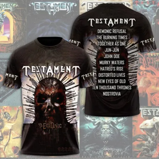 Discover Testa.ment Band Tour 2025 3D T-Shirt S-5XL