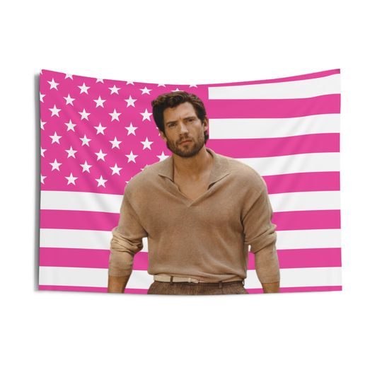 Discover David Corenswet Summer 2025 Tapestries, David Corenswet Pink Flag, David Corenswet Indoor Wall Tapestries