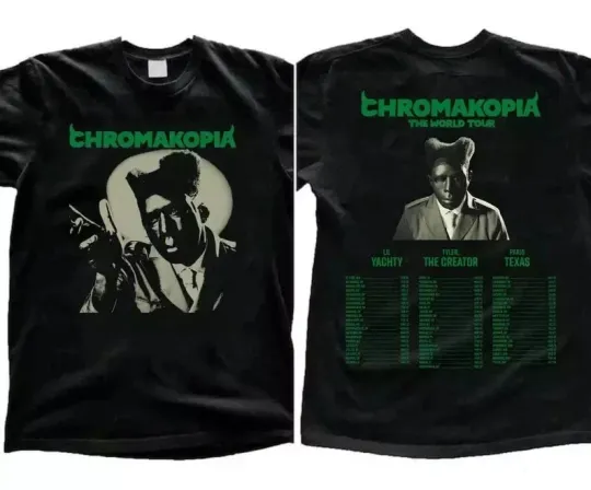 Discover 2025 Tyler the Creator Chromakopia Tour T-Shirt