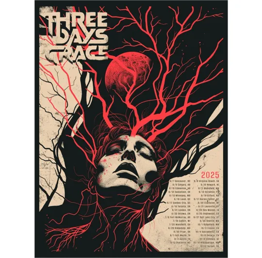 Discover Three Days Grace Tour 2025 Poster