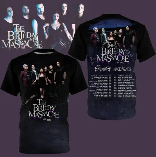 Discover The Birthday Massacre Live Tour 2025 3D T-Shirt AOP Polyester BT1330