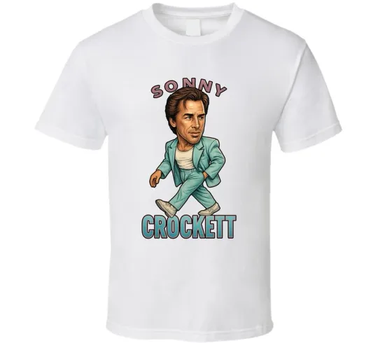Discover Sonny Crockett Miami Vice Tv Series Caricature Fan T Shirt