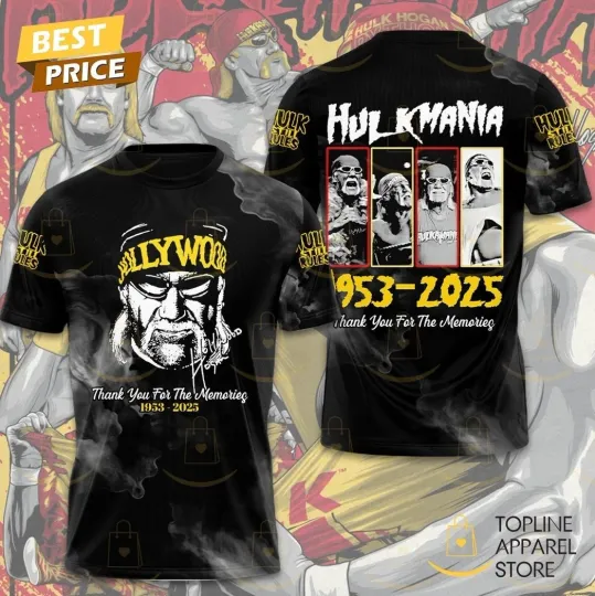 Discover Hulk Hogan 1953-2025 Thank You Signature 3D T-Shirt