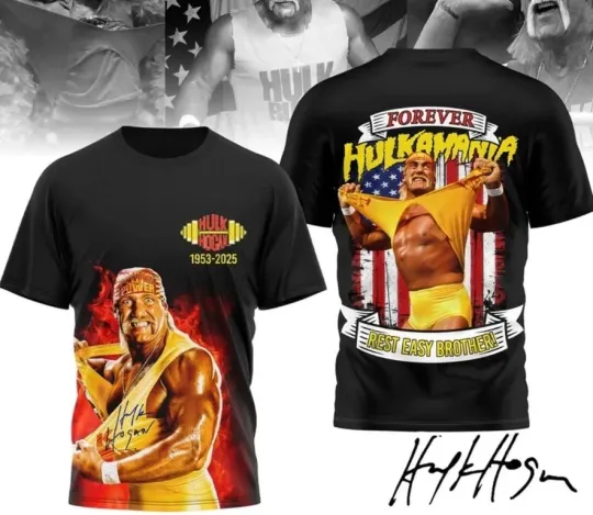 Discover Forever Hulk Hogan Hulkamania Rest Easy Brother AOP 3D T-Shirt