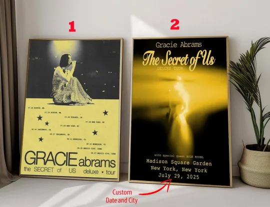 Discover Gracie Abrams 2025 The Secret Of Us Deluxe Tour Poster