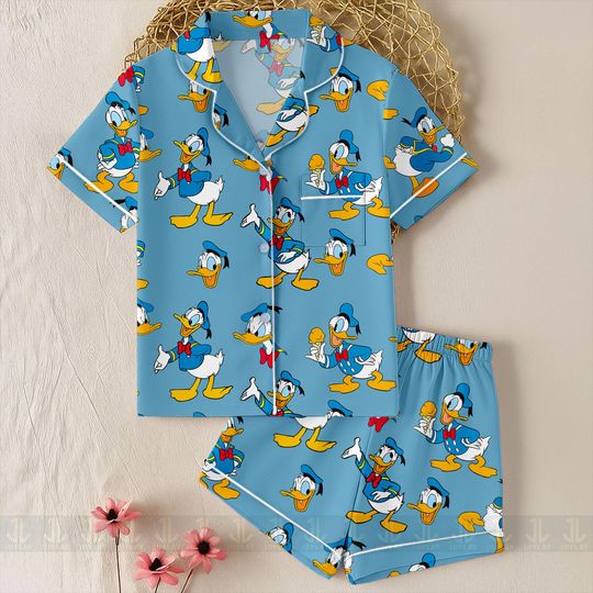Discover Donald Duckk Emotions Unisex Satin Pajamas Set