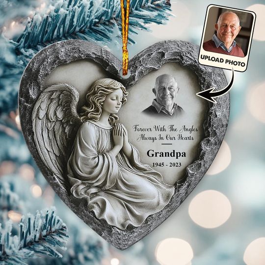 Discover Forever With The Angles, Always In Our Hearts - Personalized Memorial Ornament