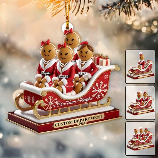 Discover Our Team Sleigh, Colleagues Christmas Gifts - Personalized Colleague Ornament