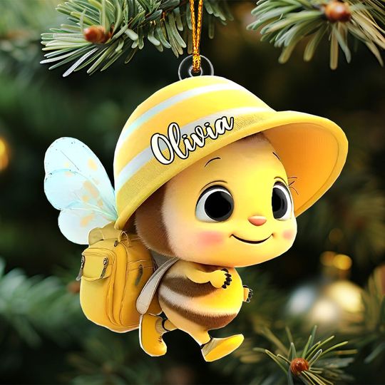 Discover Cute Baby Bee - Personalized Kid Ornament