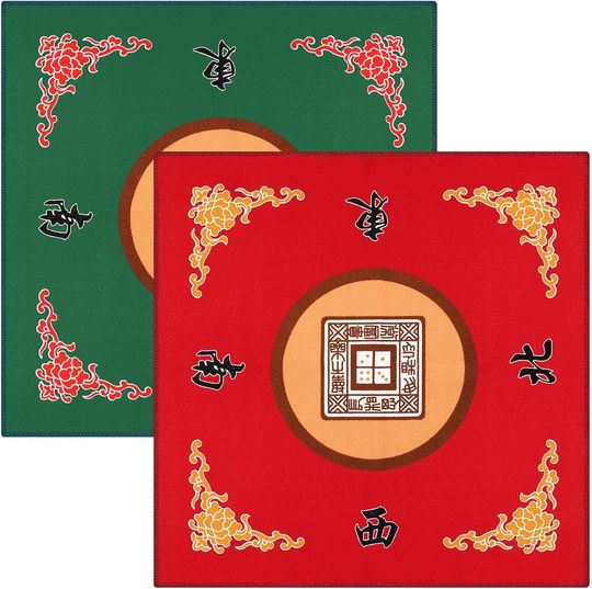 Discover 2 Pcs Universal Mahjong Mat, Mahjong Table Cover Slip Resistant Mat Table Reduction Pad for Game, 30.7 x 30.7 Inches