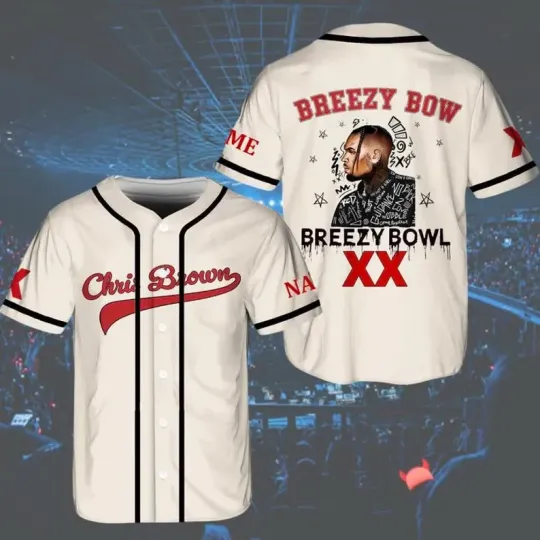 Discover Chris Brown Breezy Bowl Jersey, Personalized Breezy Bowl XX 2025 Baseball Jersey