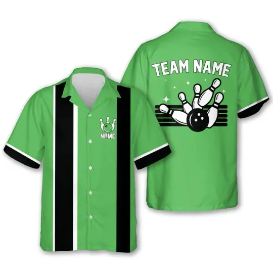 Discover Customized Name Bowling Multi Color Hawaiian Shirt