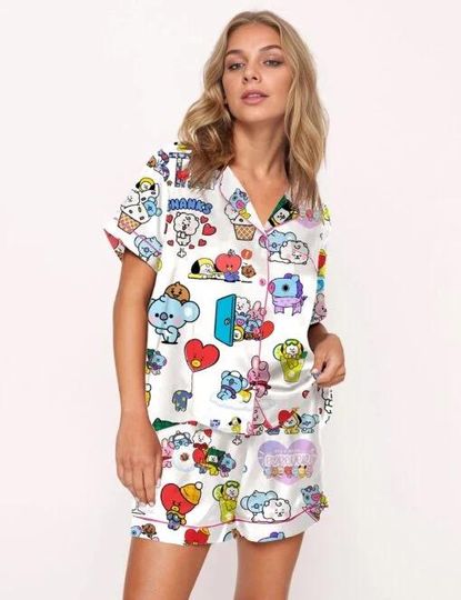 Discover The Bangtan Boys Cute Satin Pajama Set
