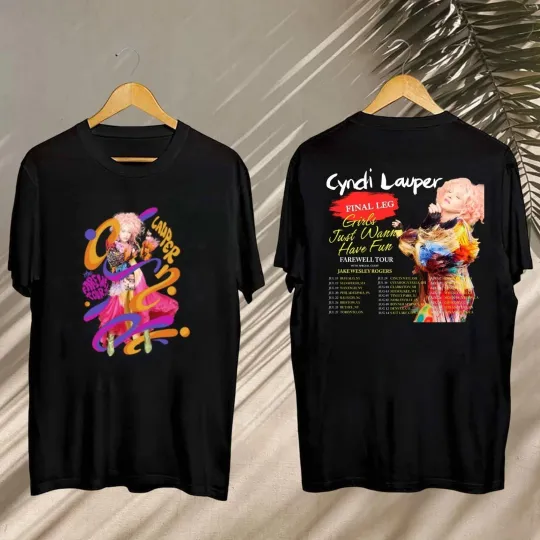 Discover Cyndi Lauper Girl Just Wanna Have Fun Farewell Tour 2025 T-Shirt CONCERT
