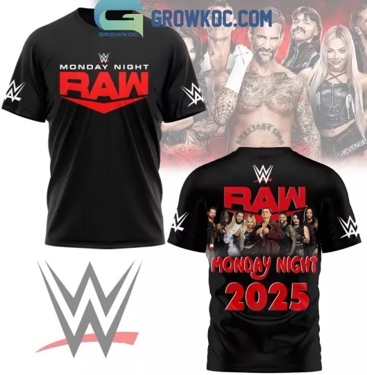 Discover Wrestling Entertainment Raw Monday Night 2025 Celebration T-Shirt 3D