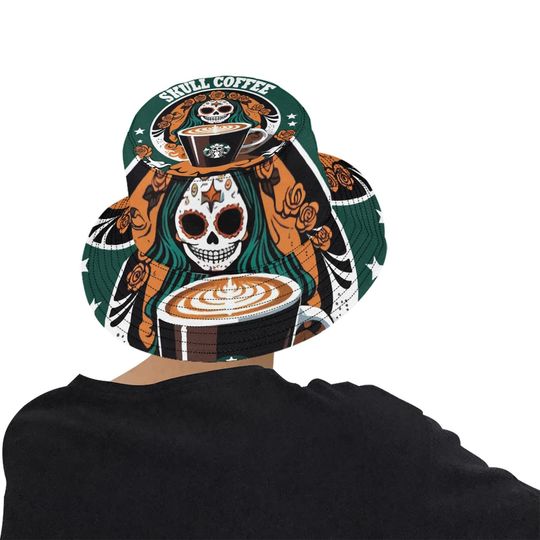 Discover Bucket hats for women bucket Coffee Chicano Da De Los Muertos Blue Crayons Cartoon Hat