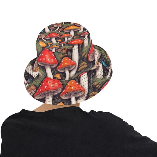 Discover Bucket hats for women bucket Mushroom pattern