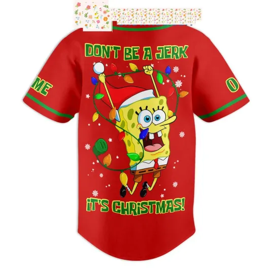 Discover Spongebob Don t Be A Jerk It s Christmas Personalized Baseball Jersey