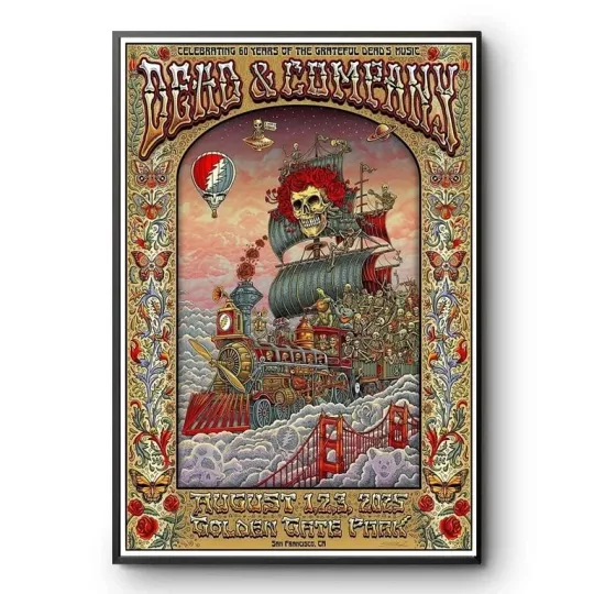 Discover Dead And Company San Francisco Aug 1-3 2025 Tour Poster