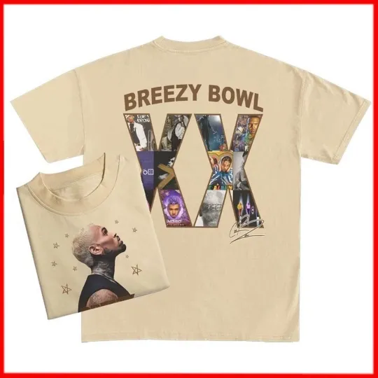 Discover Brown Tour Breezy Bowl XX T-Shirt, Chris! Brown Concert 2025 Shirt