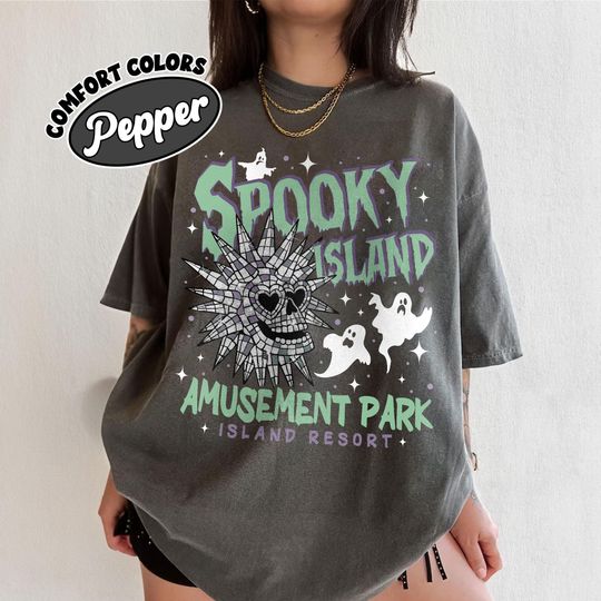 Discover Retro Spooky Island Shirts,  Disco Skull Cartoon Halloween Movie T Shirt