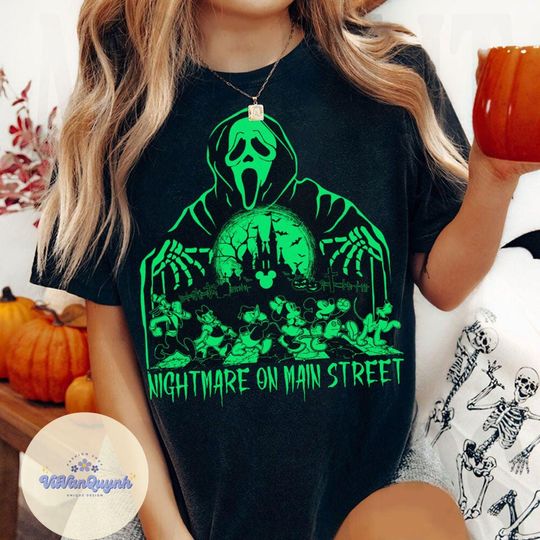 Discover Nightmare on Main Street shirt, Ghost Face Horror Character Shirt