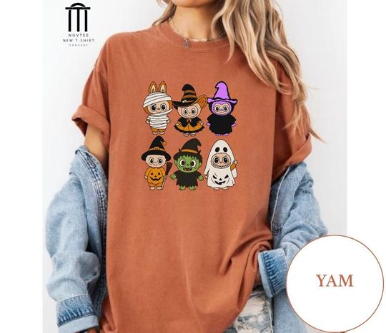 Discover Spooky Labubu Halloween T Shirt, Cute Ghost Pumpkin Trick Or Treat Shirt