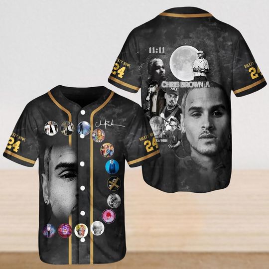 Discover Chris Brown Baseball Shirt, Chris Brown 11:11 Tour Shirt, Chris Brown Breezy Bowl 2025 Baseball Jersey, Chris Brown Merch Jersey Shirt