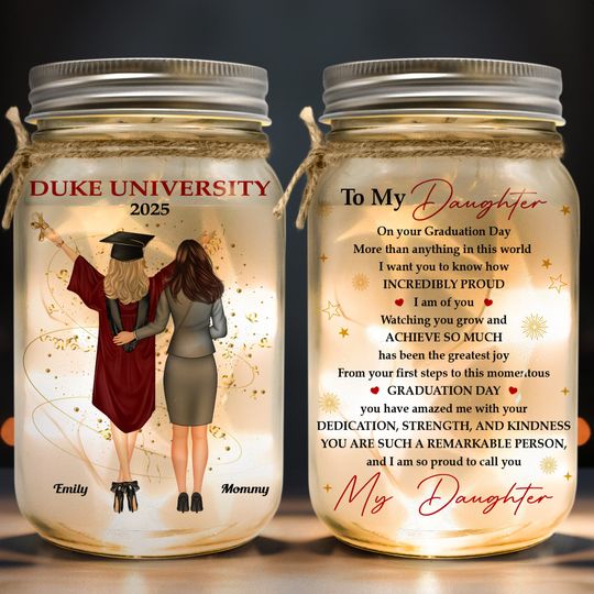 Discover To My Daughter On Your Graduation Day - Personalized Mason Jar Light