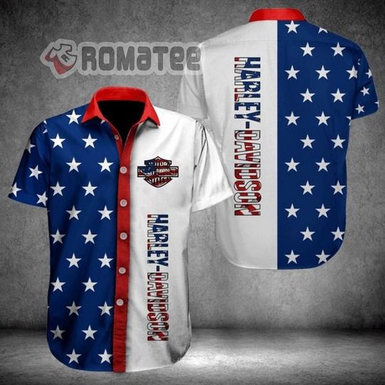 Discover American Flag Harley Motor Racing Davidson 3D All Over Print Hawaiian Shirt