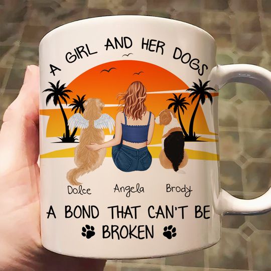 Discover Just A Girl And Her Dogs - Unbreakable Bond - Personalized Mug