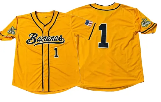Discover Collection New Savannah Bananas #1 Jersey Yellow men S-5XL TMB5286