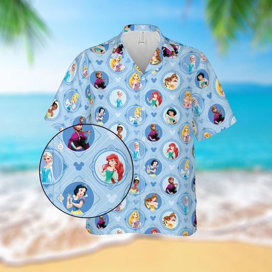 Discover Disneyyy Princess Floral Hawaiian Shirt, Disneyyy Princess Girls Trip Shirt, Disneyyland Family Gift, Summer Beach Shirt