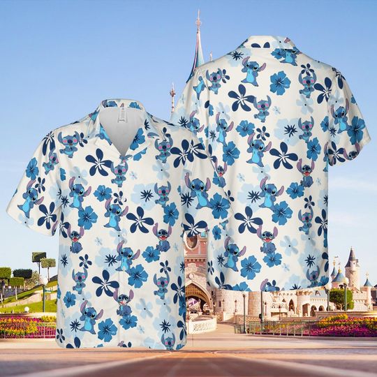 Discover Disneyyy Stitchh Aloha Floral Button Shirt And Shorts, Lilo And Stitchh Summer Beach Hawaii Shirt