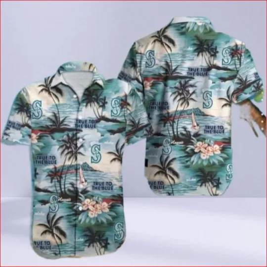 Discover Seattle Mariners Palm And Surfboard Light Beach Aloha Hawaiian Shirt