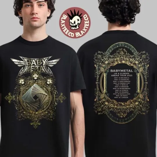 Discover Babymetal Iron Trinity Tee UK And Europe Arena Tour 2025 123 Two Sided T-Shirt