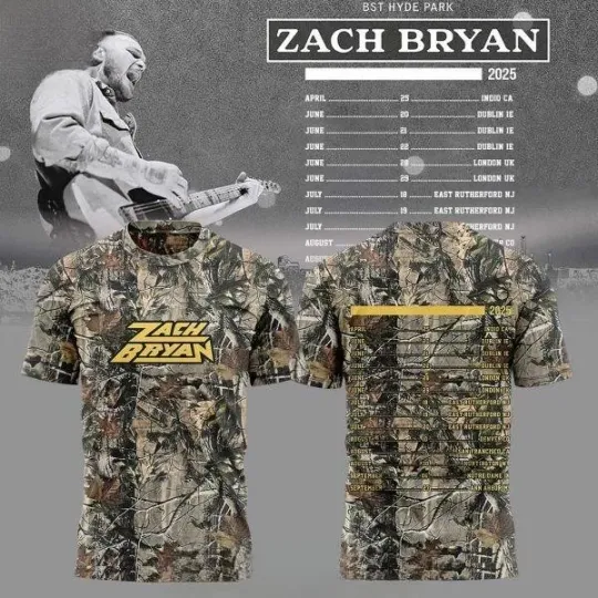 Discover Bryan Tour 2025 Camo Design  Shirt