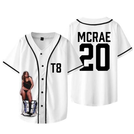 Discover Custom Color Tate McRae T8 Merch Jersey Think Later Tour T-shirts Women Men Fashion Casual Short Sleeve Baseball Jacket