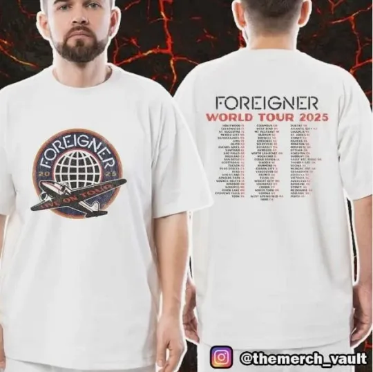 Discover Foreigner Band 2025 Wolrd Tour Fan Gifts T-Shirt