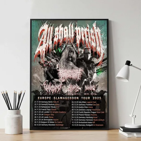 Discover All Shall Perish Europe Slamagedon Tour 2025 Kick Off On November 21th Poster
