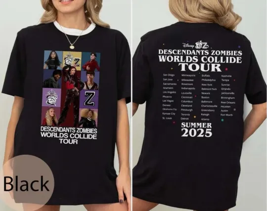 Discover Descendants Zombies Worlds Collide Tour T-Shirt, Summer Music Festival 2025
