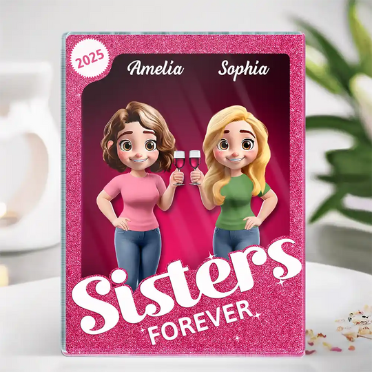 Discover          Besties Forever 3D Effect Toy Box - Personalized Custom Shaped Acrylic Plaque       