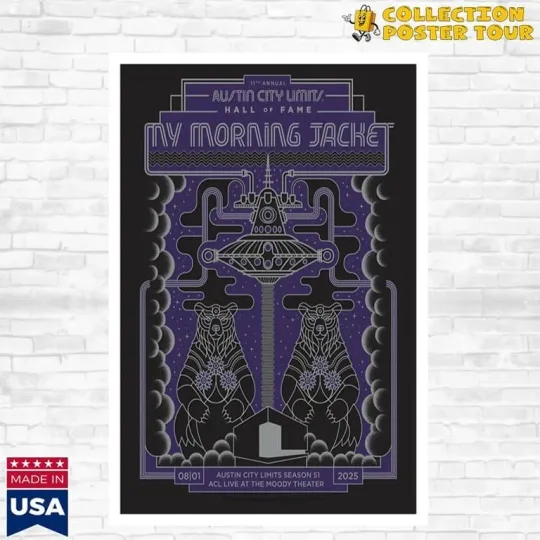 Discover My Morning Jacket Live In Austin, TX August 1 2025 Tour Poster