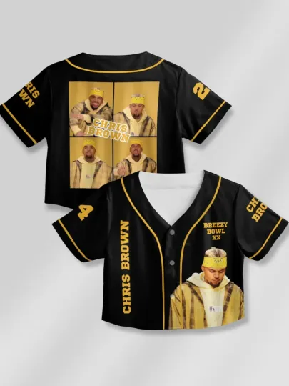 Discover Custom Chris Brown Breezy Bowl XX 2025 Tour Jersey, Chris Brown Crop Top Jersey