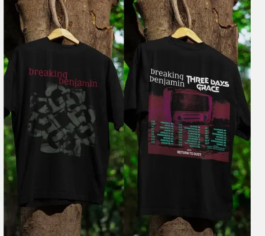 Discover Breaking Benjamin Three Days Grace Band Tour 2025 T-Shirt