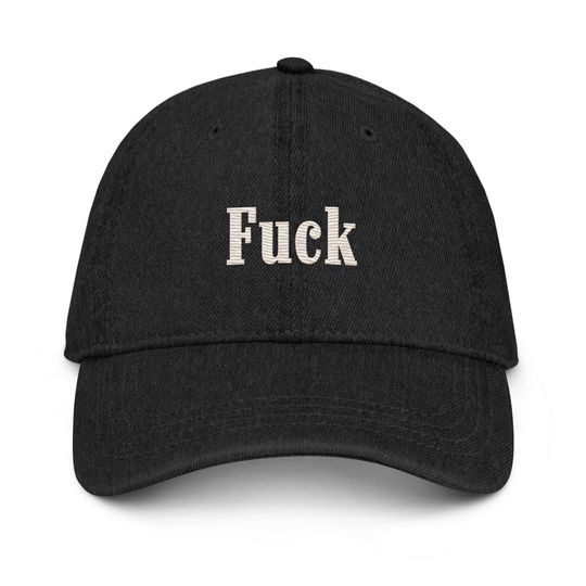 Discover Fck Embroidered Denim Hat, Vacation Denim Hat