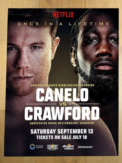 Discover Canelo vs Crawford Allegiant September 13th 2025 Poster