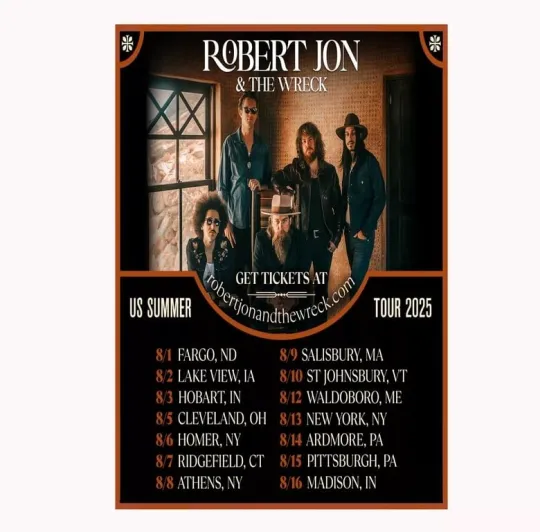 Discover Robert Jon & The Wreck Tour 2025 Poster
