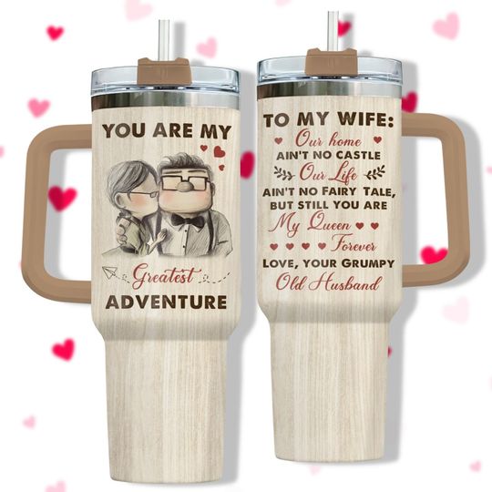Discover Carl And Ellie Valentine Tumbler, To My Wife Up Movie Tumbler 40oz